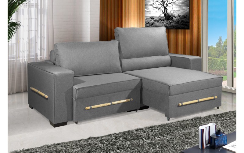Sofá Retrátil e Reclinável 2.90m ESTILO ESTOFADOS - CHAYENE com SoftGel D33 Linho "Cinza" Sofá Retrátil e Reclinável 2.90m ESTILO ESTOFADOS - CHAYENE com SoftGel D33 Linho "Cinza"