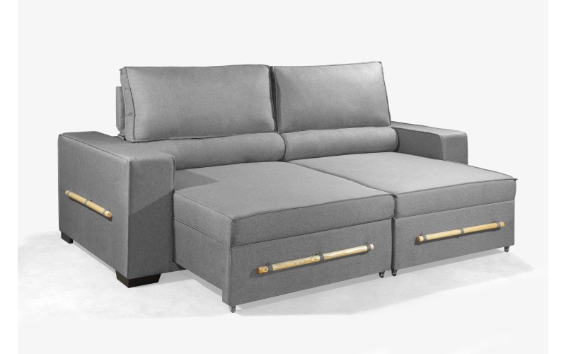 Sofá Retrátil e Reclinável 2.90m ESTILO ESTOFADOS - CHAYENE com SoftGel D33 Linho "Cinza" Sofá Retrátil e Reclinável 2.90m ESTILO ESTOFADOS - CHAYENE com SoftGel D33 Linho "Cinza"