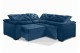 Sofá Retrátil Reclinável BERLIM DE CANTO 2.30 x 2.30 ESTILO ESTOFADOS - França Velusoft COR "AZUL"