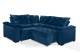 Sofá Retrátil Reclinável BERLIM DE CANTO 2.30 x 2.30 ESTILO ESTOFADOS - França Velusoft COR "AZUL"