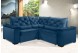 Sofá Retrátil Reclinável BERLIM DE CANTO 2.30 x 2.30 ESTILO ESTOFADOS - França Velusoft COR "AZUL"