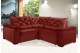 Sofá Retrátil Reclinável BERLIM DE CANTO 2.30 x 2.30 ESTILO ESTOFADOS - França Velusoft COR "VERMELHO"
