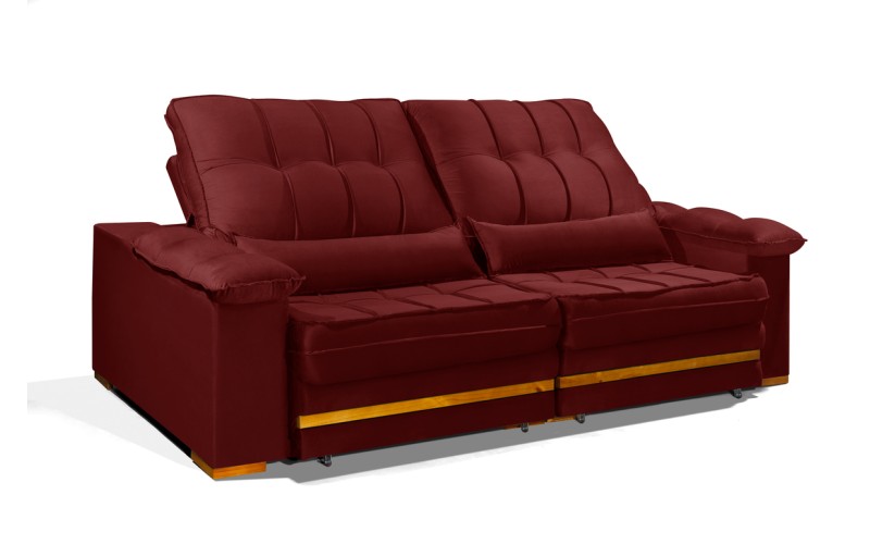 Sofá Retrátil Reclinável MORFEU 2.90m ESTILO ESTOFADOS - França Velusoft COR "VERMELHO" Sofá Retrátil Reclinável MORFEU 2.90m ESTILO ESTOFADOS - França Velusoft COR "VERMELHO"