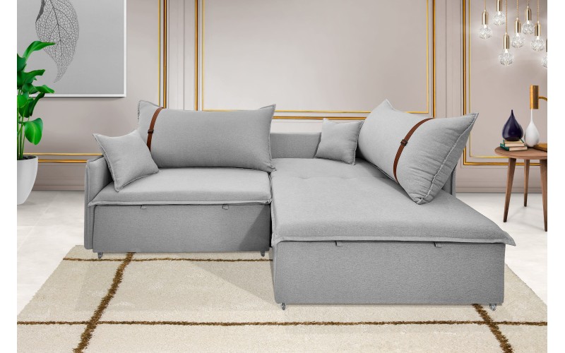 Sofá Valence Slim sem Caixa Premium 2.00m SoftGel 33  Linho Cinza Claro