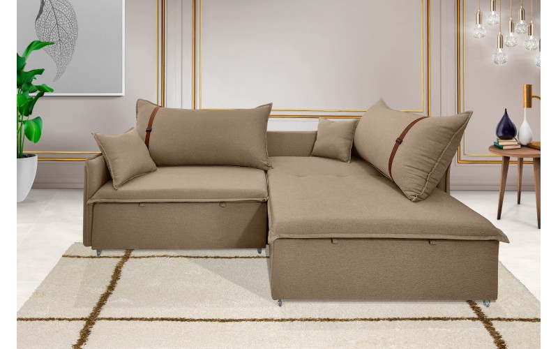 Sofá Valence Slim sem Caixa Premium 2.00m SoftGel 33  Linho Marrom
