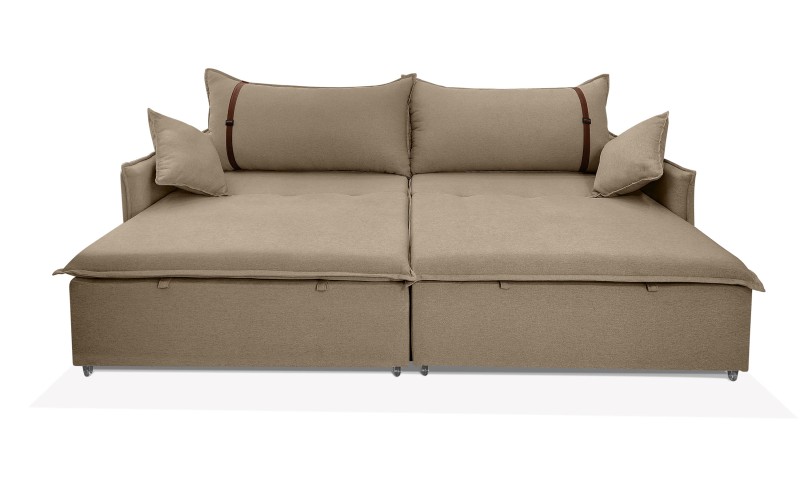 Sofá Valence Slim sem Caixa Premium 2.00m SoftGel 33  Linho Marrom